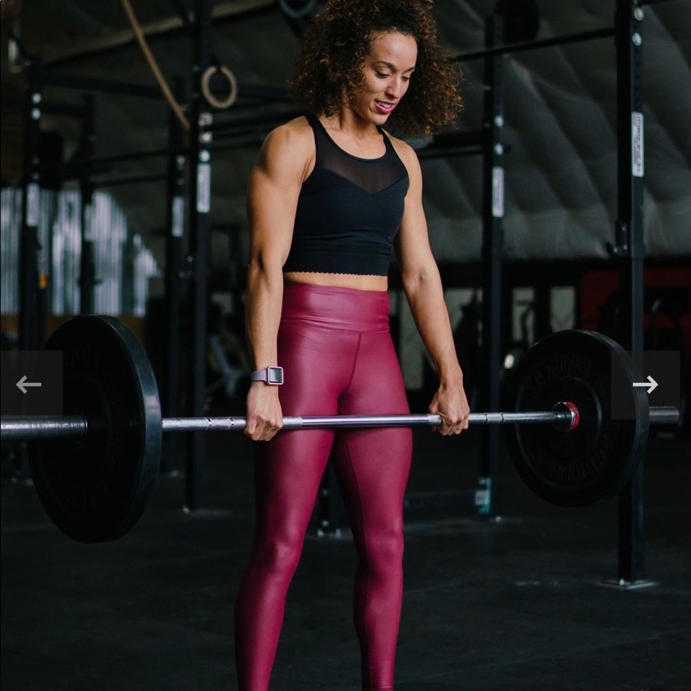 Zyia active cranberry metallic tights